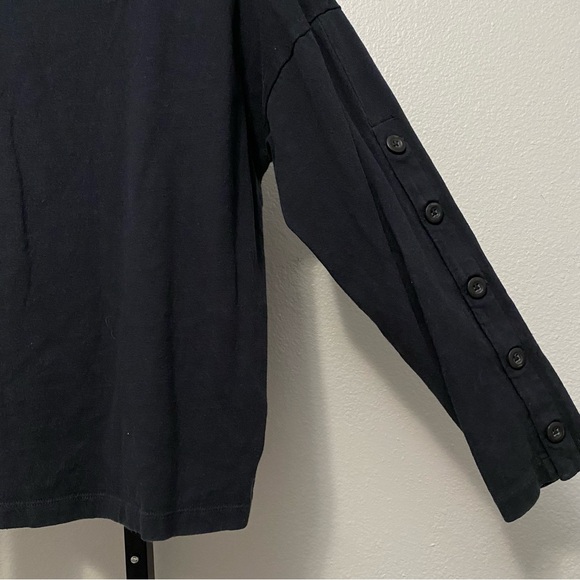 Madewell Women’s Black Button Sleeve Pullover Turtleneck S Minimalist Normcore - Picture 7 of 9